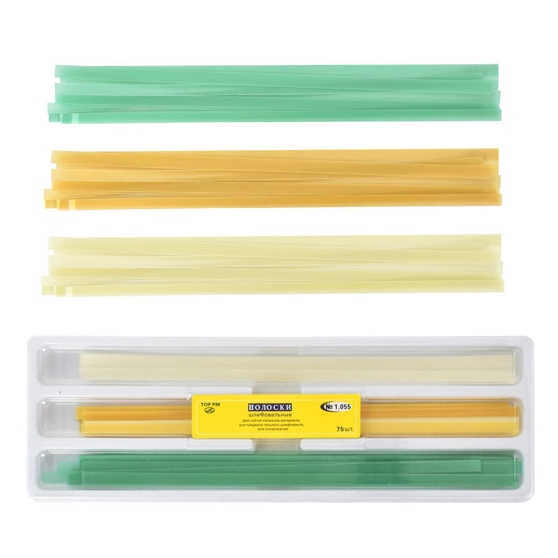 Pack of 75 Tooth Sandpaper, 4 mm x 145 mm Wide Dental Polishing Strips, Sanding Finish Polishing Strips, Tooth File, 3 Colours, Wear-Resistant Plastic Sandpaper, NatureAqua Resin Tooth Polishing