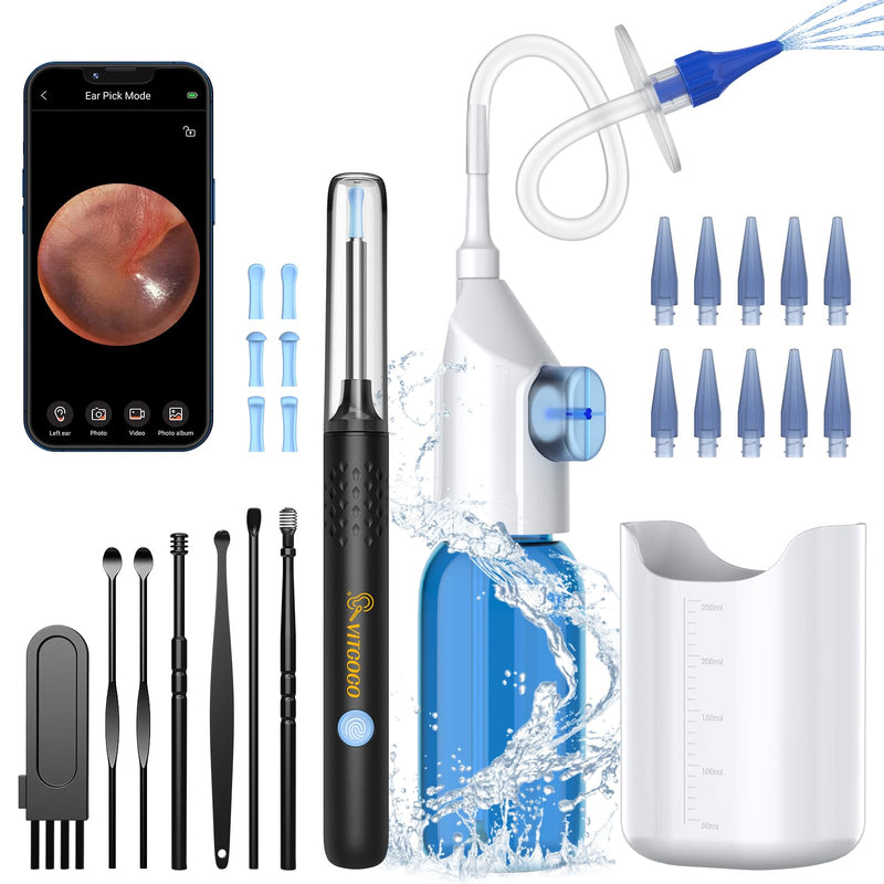 Ear Wax Removal, VITCOCO Ear Wax Removal kit with 10 Replaceable Tips, Ear Camera Wax Removal with USB Charging, Ear Wax Removal Tool Camera with 1920P HD, ManualEar Wax Cleaner for Home Use