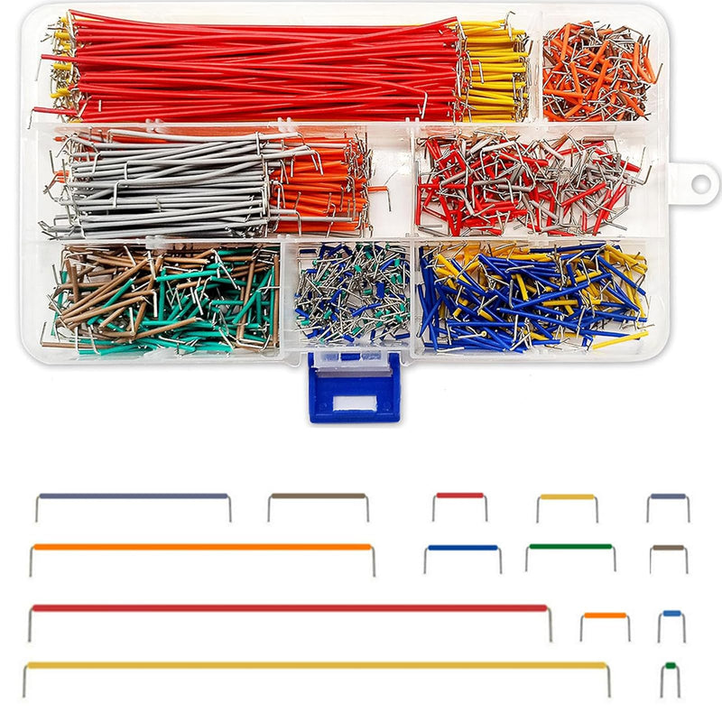 Pack of 840 Breadboard Jumper Wire, 14 Lengths Flexible Jumper Wires Breadboard, Electronic U-Shape Breadboard Jumper 2-125 mm, Multicoloured Jumper Cable Wires with Plastic Box for Circuit Soldering