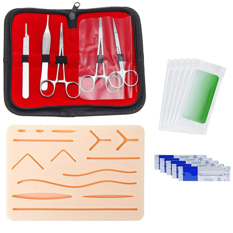 Wound Suture Exercise Kit: PRITOK 16 Pieces Suture Practice Kit, Suture Practice Set for Training for Students, Suture Set Seam Set, Silicone Suture Pads for Education Purposes Only
