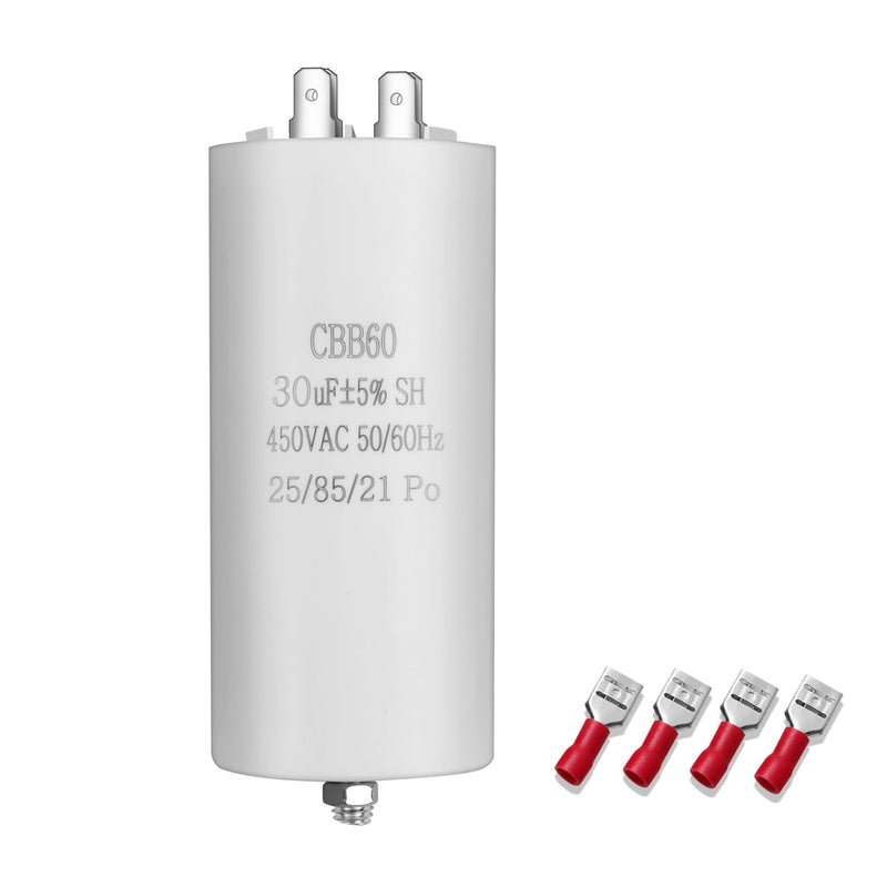 [AUSTRALIA] - CBB60 450V 30UF 50/60HZ Capacitor, Plug-In Capacitor, Starter Capacitor, Motor Capacitor, Suitable for Pumps, Lawnmowers and Other Electrical Devices (Four Connections) 