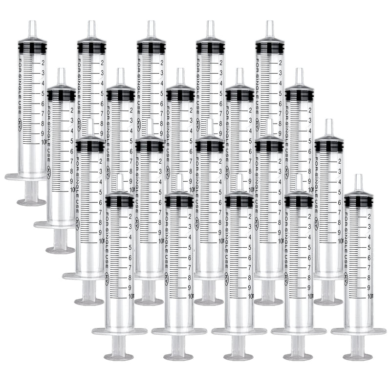 Pack of 20 Syringes 10 ml Plastic Syringe, Individually Packed, Durable Colostrum Syringes, Versatile Dosing Syringes, Reusable Liquid Syringe Measuring Syringe for Garden and Pet Care