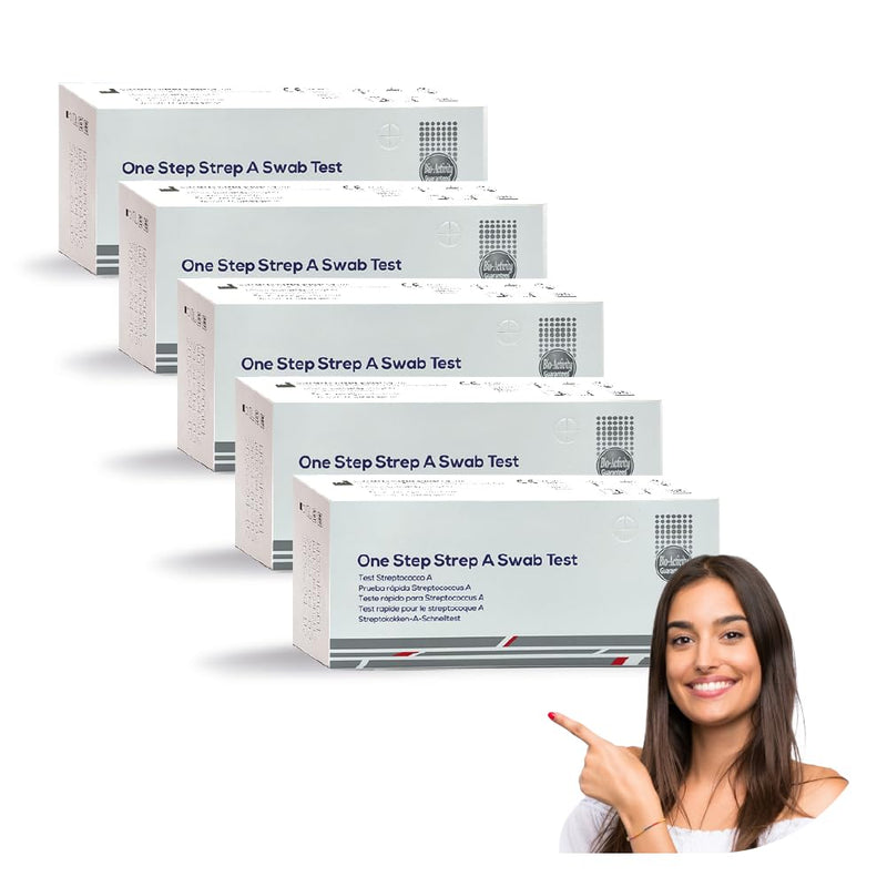 [AUSTRALIA] - Pack of 5, Streptococcus A Quick Test, CE Certified, High Precision Test for Detection of Strep A, Ideal for Families or Professional Use, Fast Result in 10 Minutes 