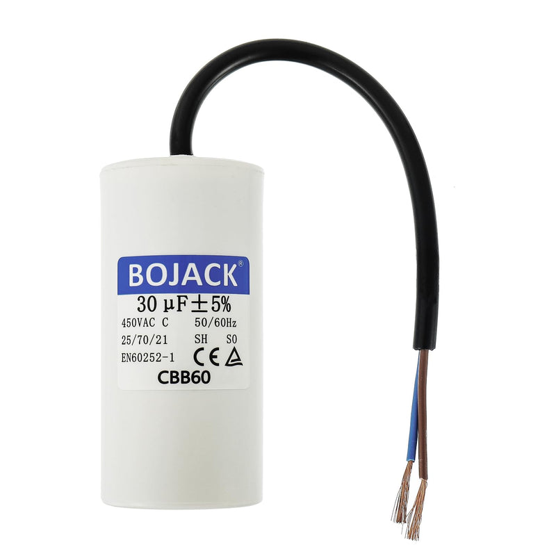 BOJACK CBB60 30uF 450V 50/60HZ Starting Capacitor, SH Motor Operating Capacitor, AC Motor Capacitor, with Wire