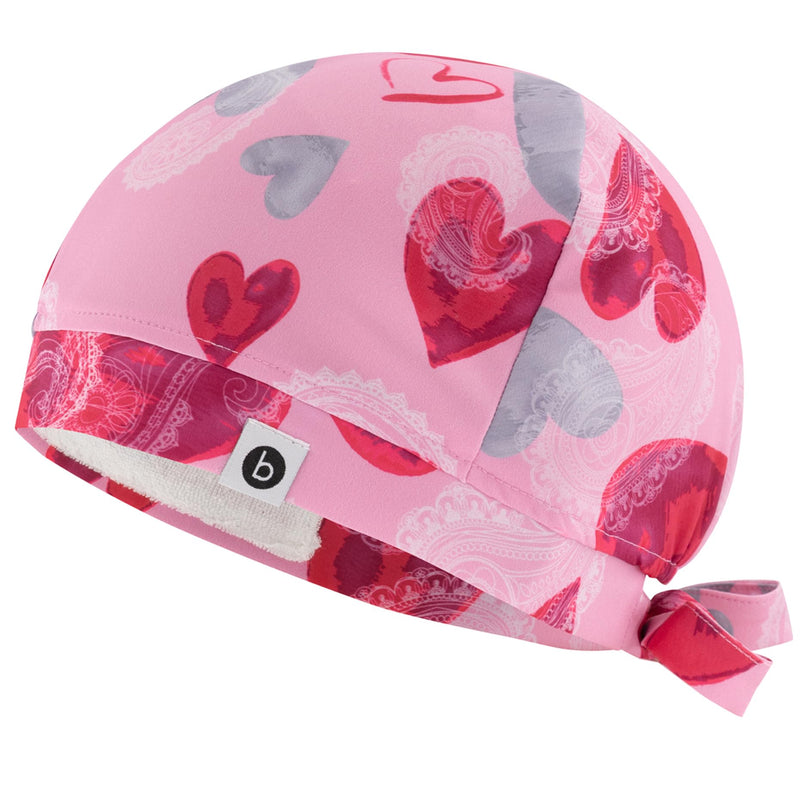 B-well Modena Surgical Hood Fabric Surgical Caps Fabric Nurse Accessories for Doctors, Nurses, Dentists, Pharmacists, Vets, Medical Staff Unit size Love 1