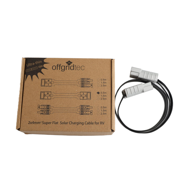 Offgridtec Anderson to Anderson Flat Cable Super Flat 4 mm² 0.5 m 0,5m Anderson Male to Anderson Plug