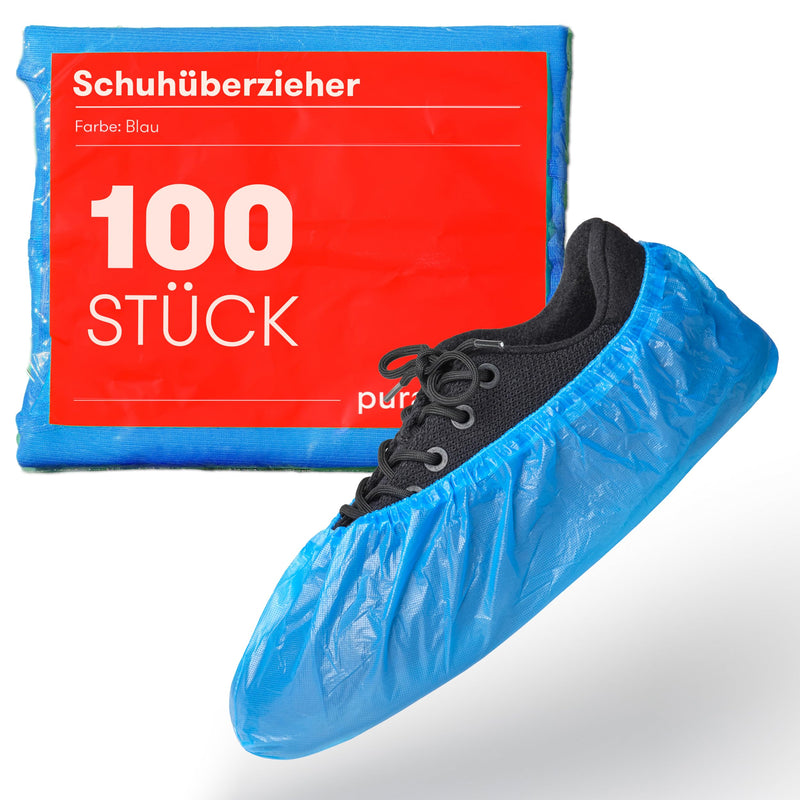 Disposable Shoe Covers (Pack of 100) - Practical CPE Covers for Shoes (3 g) - Robust Disposable Overshoes for Hygiene and Protection - Perfect for Home, Clinic, Laboratory and Crafts 1
