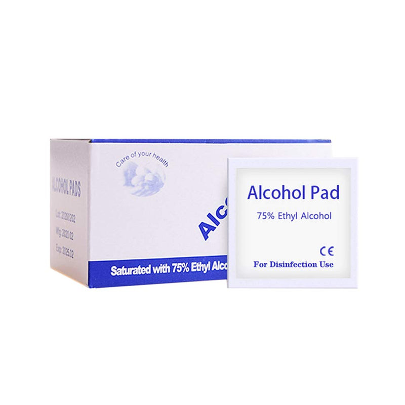 Pack of 100 Wet Wipes, Individually Wrapped Alcohol Preparation Pads, Flammable, Keep Away From Fire or Flames, Disinfectant Cotton for Skin Cleansing, Outdoor 1 stück (1er Pack)