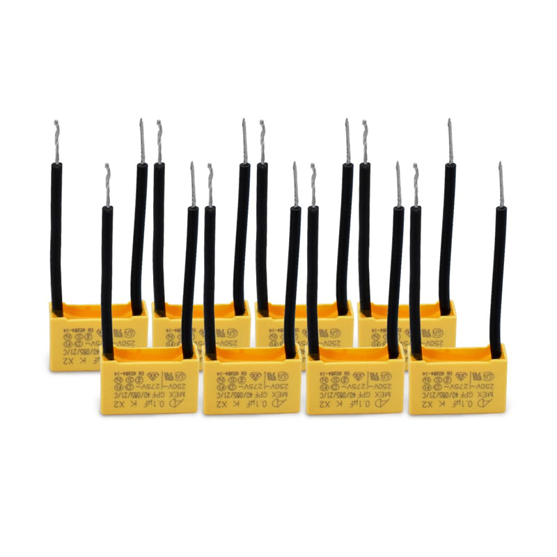 Innfeeltech Safety Capacitors 0.1uF 275V X2 Anti-Interference for Differential Interference Capacitors 18 x 12 x 6 mm, Pitch P 40/40 mm, Pack of 8 0.1uF 40mm/40mm
