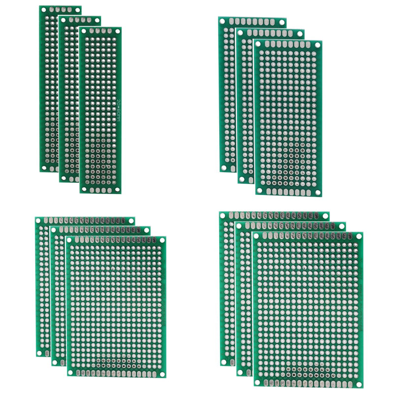 [AUSTRALIA] - Heevhas Universal Board Double-Sided Circuit Boards Universal Circuit Board Hole Grid Board PCB 2x8 3x7 4x6 5x7 cm Prototype Kits PCB Board (Each Size 3 Pieces, Total 12 Pieces) 12PCS 2X8 3X7 4X6 5X7CM 