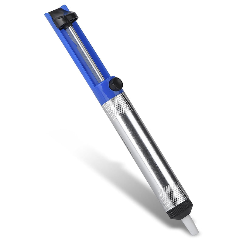 Desoldering Pump 18.3 cm Soldering Suction with Aluminium Housing, De-Soldering Heat Resistant Desoldering Pump Tool, Manual Vacuum Soldering Removal Hand Tool (Blue)