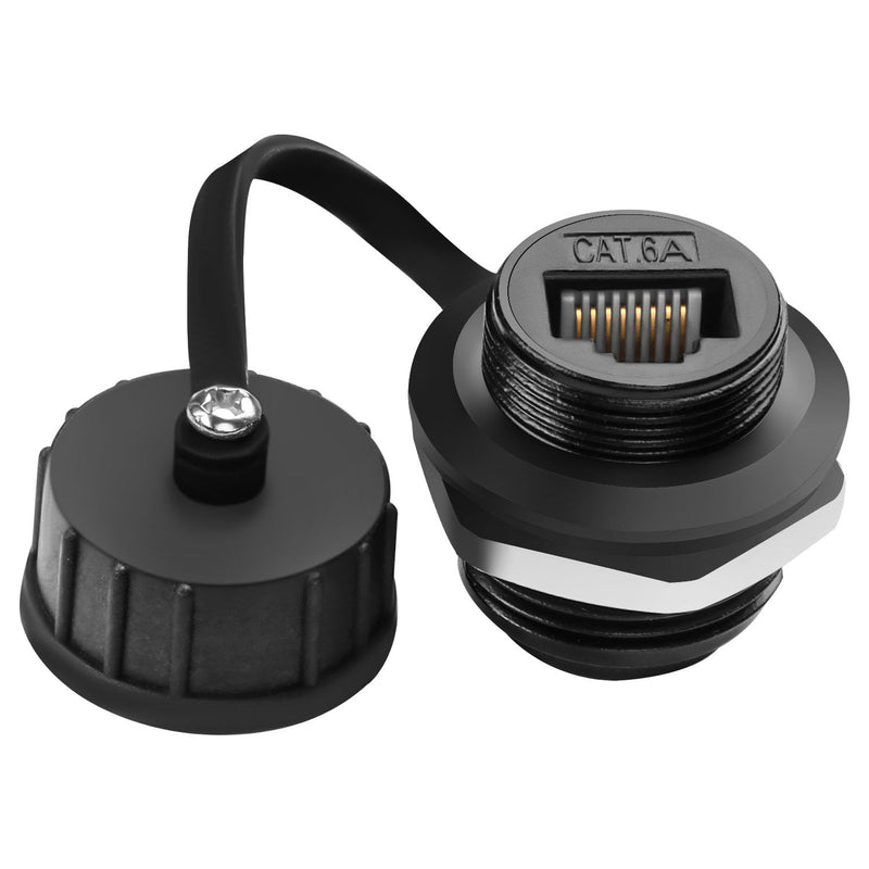 [AUSTRALIA] - QIANRENON Cat6a RJ45 Waterproof Network Adapter, Female to Female Panel Mount, Outdoor Network, 2 Pack 