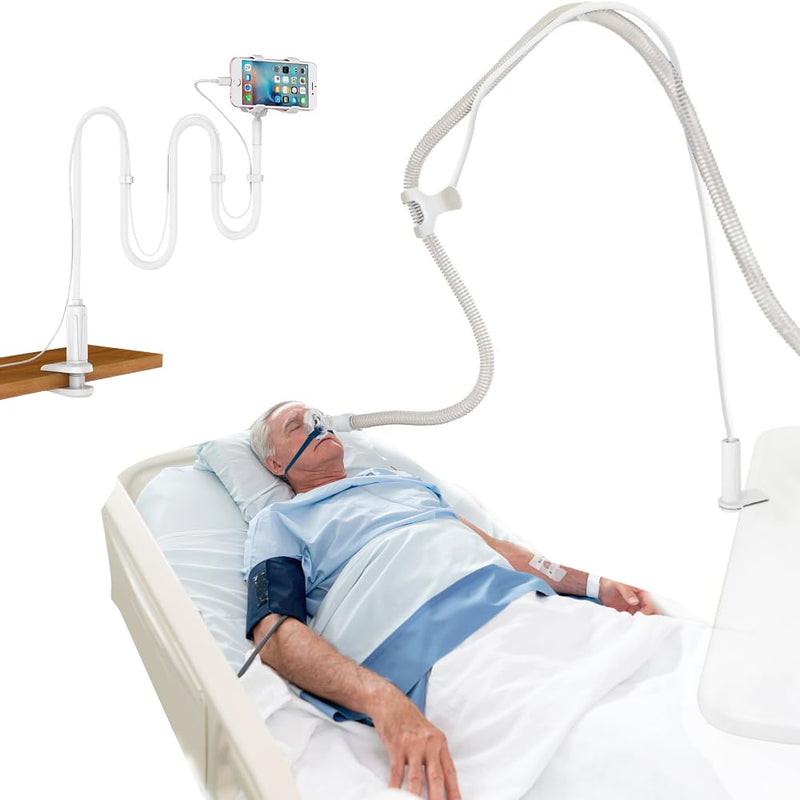 WDKXCN CPAP Hose Holder, Stable Adjustable CPAP Hose Lifter and Hose Support Hanger to Prevent CPAP Hoses Leakage & Tangling, Gooseneck Tablet Holder