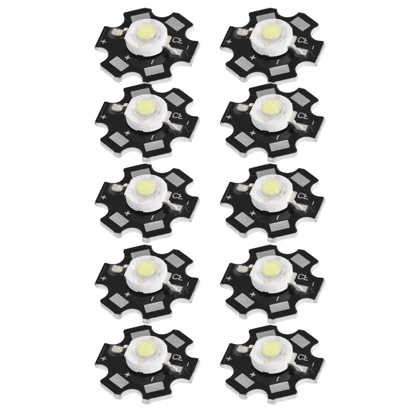 Pack of 10 Lamp Beads, Diode Chips, 3 V LED Chip Bulb, 6500 K Integrated Chip Light Source, SMD Lamp Chip Bulb for Ceiling Light, Downlight, DIY Lighting White Light 1W