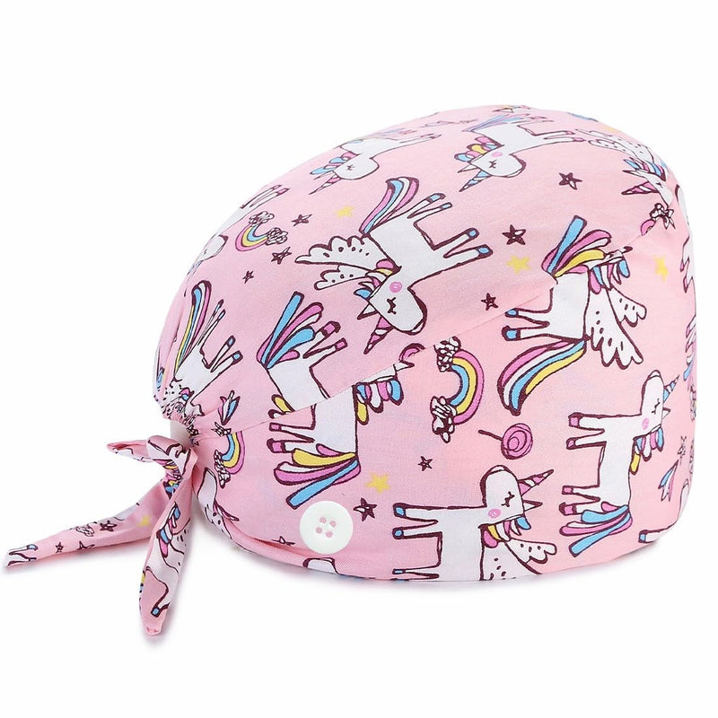 [AUSTRALIA] - EAVUYIS Nurse Caps Surgical Hood Fabric, Surgical Caps, Fabric Nurse, Accessories for Doctors, Nurse Cap, Adjustable Work Cap, Cotton Dust Cap, Cute Unisex Dust Cap pink 