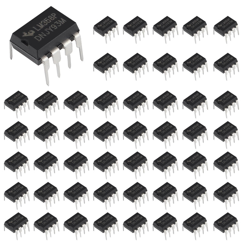 [AUSTRALIA] - Pack of 50 LM358P Operational Amplifier IC Om-Amp DIP-8 with Machined Contact Pins LM358 IC Dual Operational Amplifier Integrated Circuit for Sensor Signal Processing, Signal Processing 