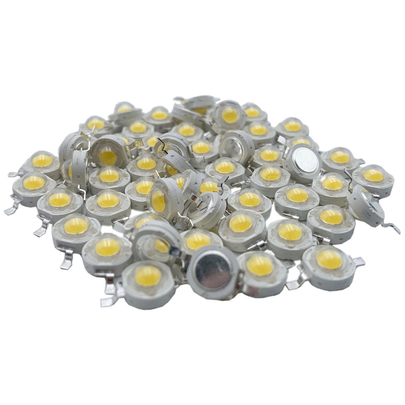 TOPXCDZ Pack of 50 High Performance LED Chip Super Bright SMD COB Emitter with Diode 3 W Bulb Lamp Beads DIY Lighting for Floodlight Light (Nature White 4500 K) Nature White 4500k