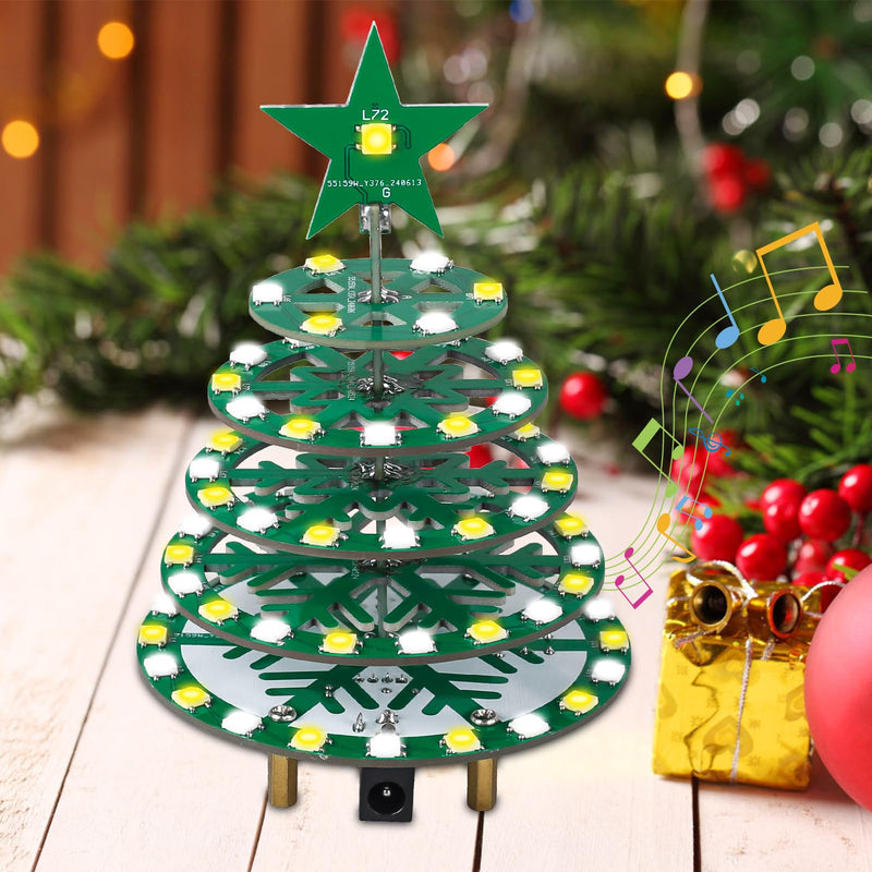 [AUSTRALIA] - PEMENOL Colourful Soldering Kit Christmas Tree DIY Kit, 7 Light Modes, RGB Flow Lights, SMD Fun Advent Calendar, Electronic Kit, Soldering Practice, Christmas Decoration, Mint Education 