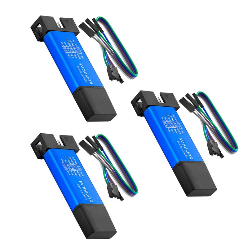 [AUSTRALIA] - 3pcs ST-Link V2 Programming Device Emulator Downloader (Random Color) with Wires for STM8 and STM32, Aluminum Housing Compatible with Arduino, Mini Debugger and Programming Emulator 