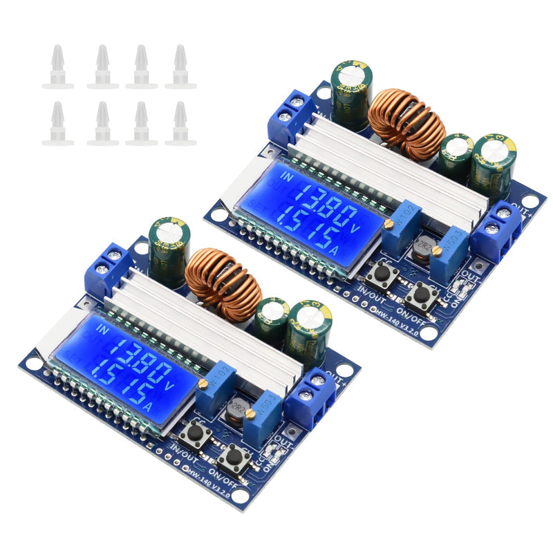 DC-DC Voltage Regulator Binghe 2 Pieces Step Down Converter Buck Boost Converter Buck Converter with LCD Digital Display 5.5-30V to DC 0.5-30V Voltage Regulator Compatible with Arduino