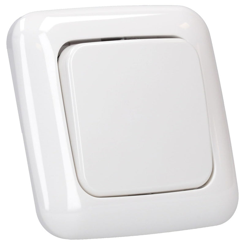 Busch-Jaeger Toggle Switch Set: 2000/6 US Toggle Switch + 2506-214 Rocker Switch + 2511-214 Single Frame Alpine White Reflex SI