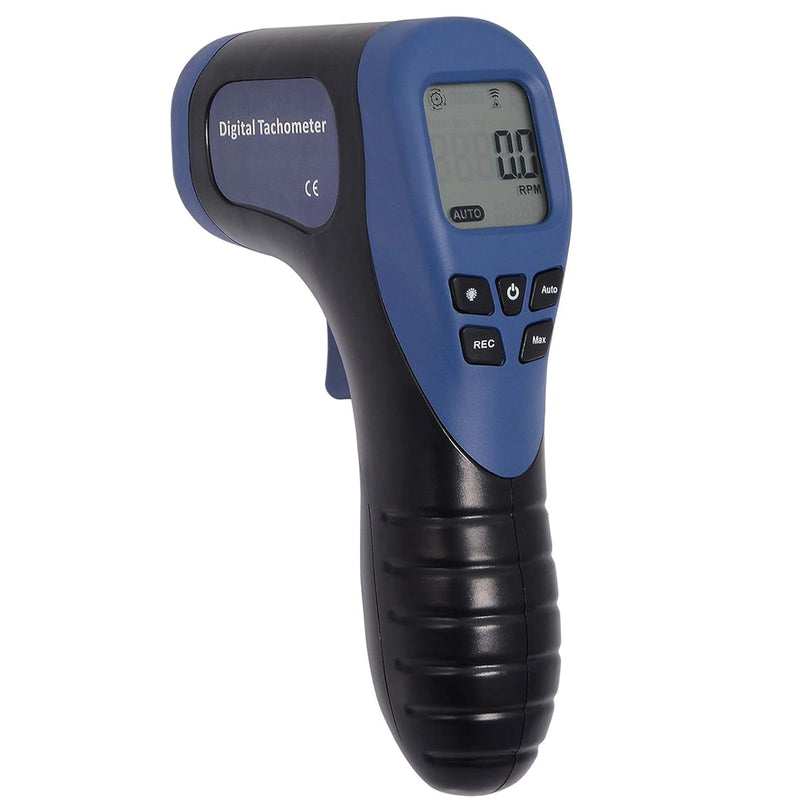 Professional Digital Speedometer Tachometer, Handheld LCD Digital Laser Revolutionometer Speedometer, Non-Contact Tachometer, Tachometer, Reflective Tape Blue
