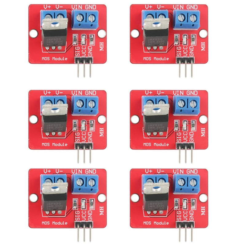 6pcs MOSFET Driver Module 3.3V / 5V MOSFET Driver Modules PWM Driver Boards LED Output 0-24V Button Drive