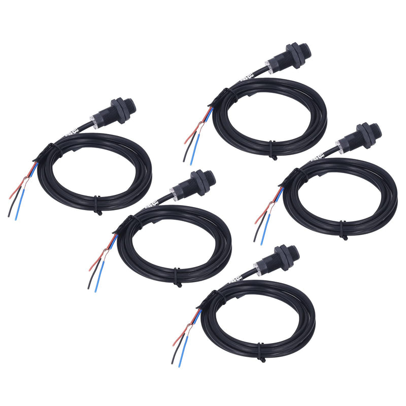 5pcs Hall Effect Sensor NPN Normally Open 10mm Sensor Hall Effect Proximity Sensor Switch DC 5-30V for Position Measurement of Pneumatics, Hydraulics, Cylinder and