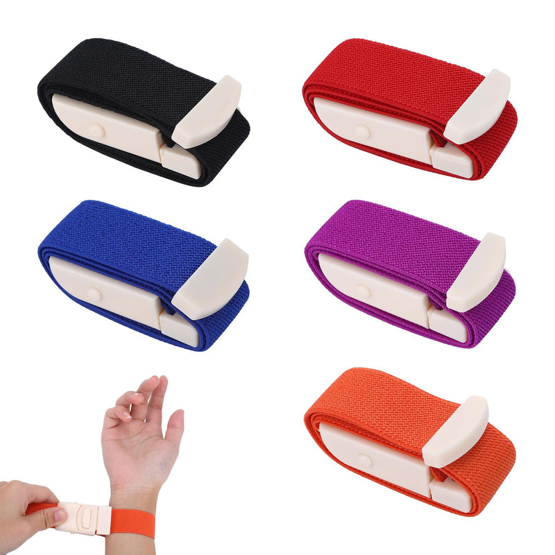 Pack of 5 Storage Hose, Highly Flexible Tourniquet, Elastic Storage Hose, Blood Collection, Vein Congestion for Outdoor Sports, Medical Emergencies, Blood Collection and Wound Care Used dark