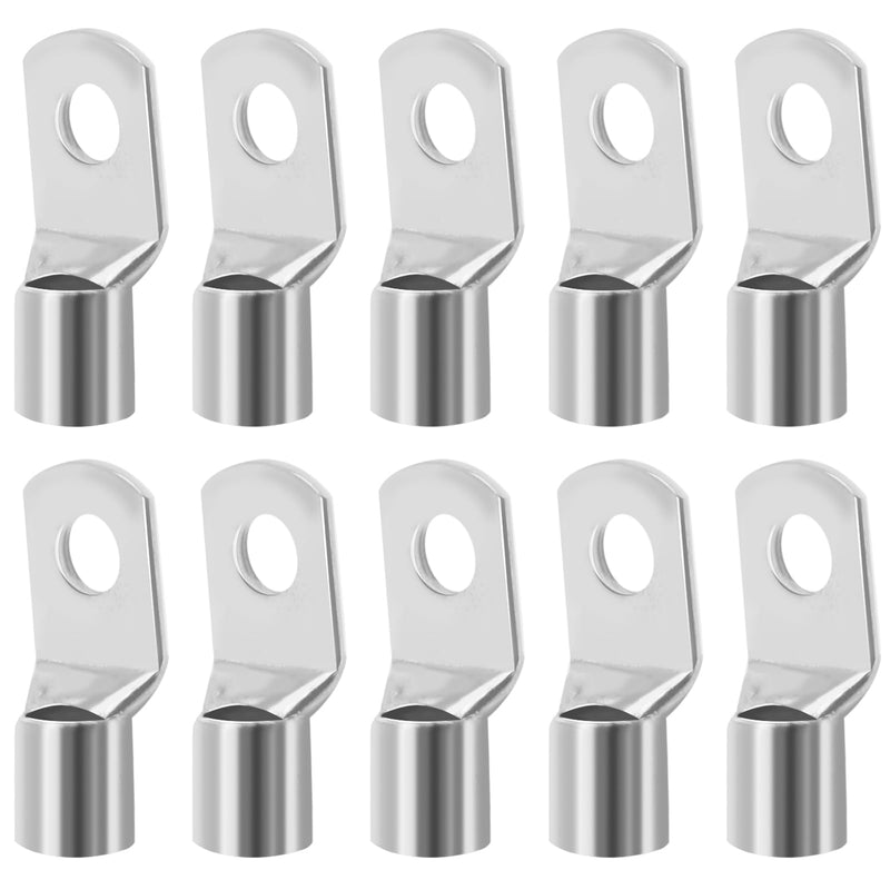 [AUSTRALIA] - Pack of 10 Tube Cable Lugs 50 mm² M8 Uninsulated SC Cable Connector Cable Lugs Ring Terminals 