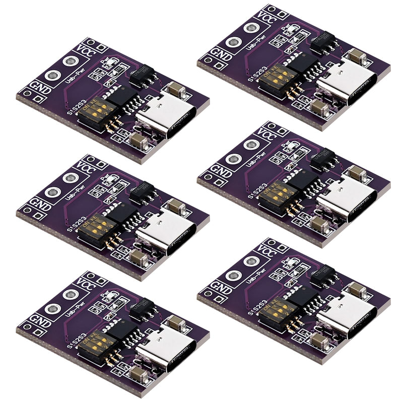 6 Pieces QC/PD/AFC Power Supply Trigger Module: Fast Charge Trigger USB-C 5V 9V 12V 15V 20V DC Spoof Scam Fast Charge Trigger Polling Detector USB-PD Notebook Power Supply Change Board Module 6
