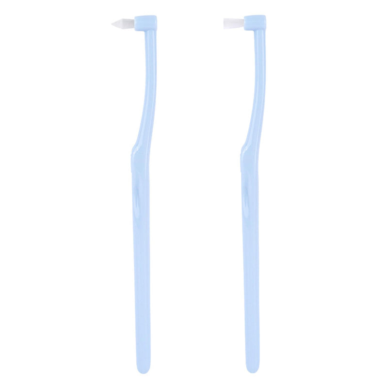 2 Büschelzahnbürsten, Büschelzahnbürste Brush, 1 Flache Büschelzahnbürste, 1 Spitze Büschelzahnbürste, Interdentalbürste Für Kieferorthopädische Zahnspangen Und Brückenreinigung (Blau, 16cm*2cm) Blau (Farbe)