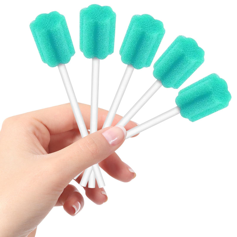 [AUSTRALIA] - Pack of 250 Oral Care Sticks, Disposable Oral Care Sponge Swabs, Oral Care Oral Hygiene Sponge, Neutral Taste, Sterile Swabs for Oral Hygiene in Dental Practices (Green) Green 