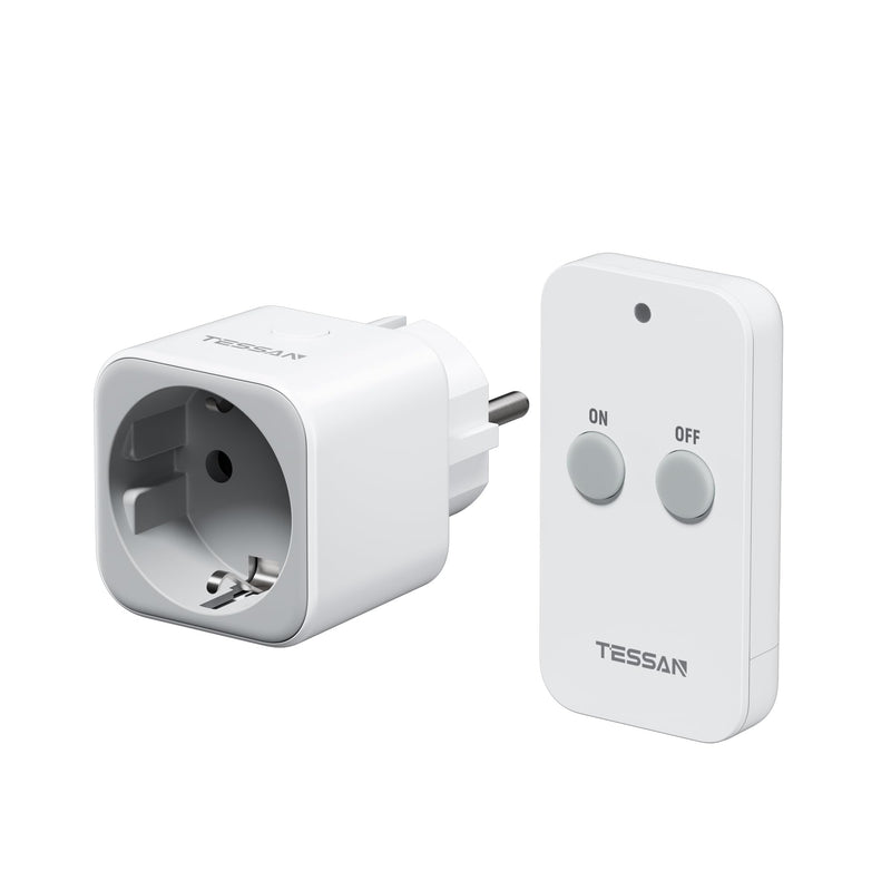 [AUSTRALIA] - TESSAN Radio Sockets with Remote Control, Range 30.5 m Switchable Socket with Handheld Transmitter, Remote Controlled Plug for Interior Decorations, Household Appliances and Lamp, 2300 W, White 1 