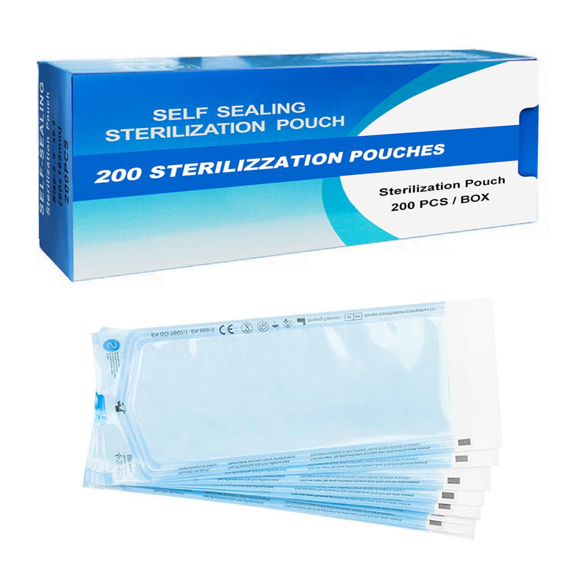 WARRIOR Sterilization Bags, Sterilization Bags, 200 Pieces, Autoclave Bags, Self Sterilization Bags, Self Sealing Sterilization Bag (90 x 260 mm) 90 x 260 mm