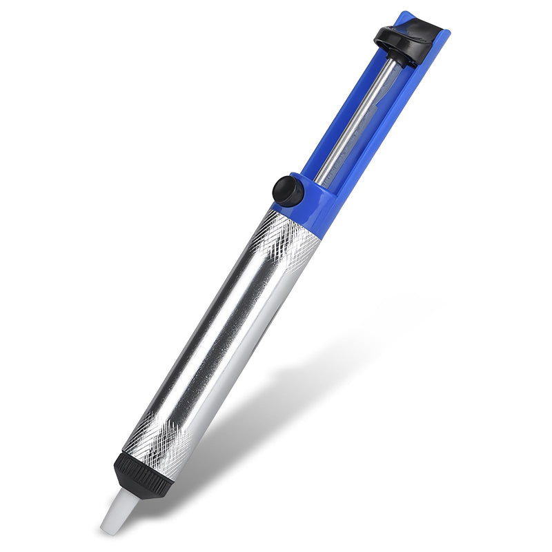 [AUSTRALIA] - Desoldering Pump with Aluminium Housing 18.3 cm Soldering Suction, Manual De-soldering Heat Resistant Desoldering Pump Tool, Vacuum Soldering Removal Hand Tool (Blue) 