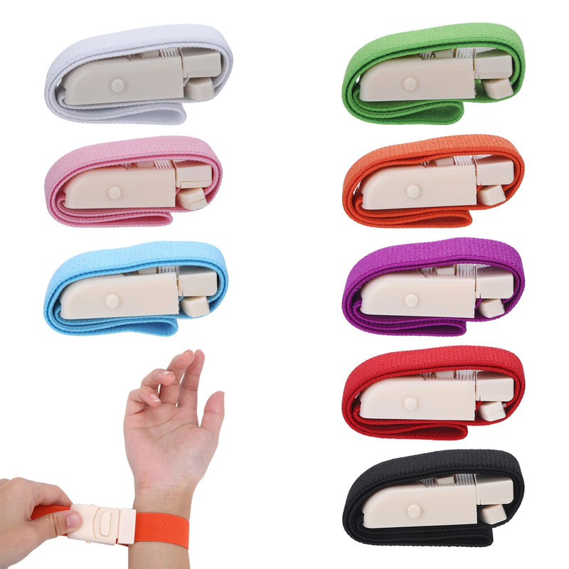 [AUSTRALIA] - Pack of 8 Storage Tubes, Blood Collection Set, Tourniquet Holster, Vein Storage, Storage Hose, Blood Collection, Personalised Tourniquet Buckle, Astauschlauch Blood Draw, Easy to Use (8 Colours) 