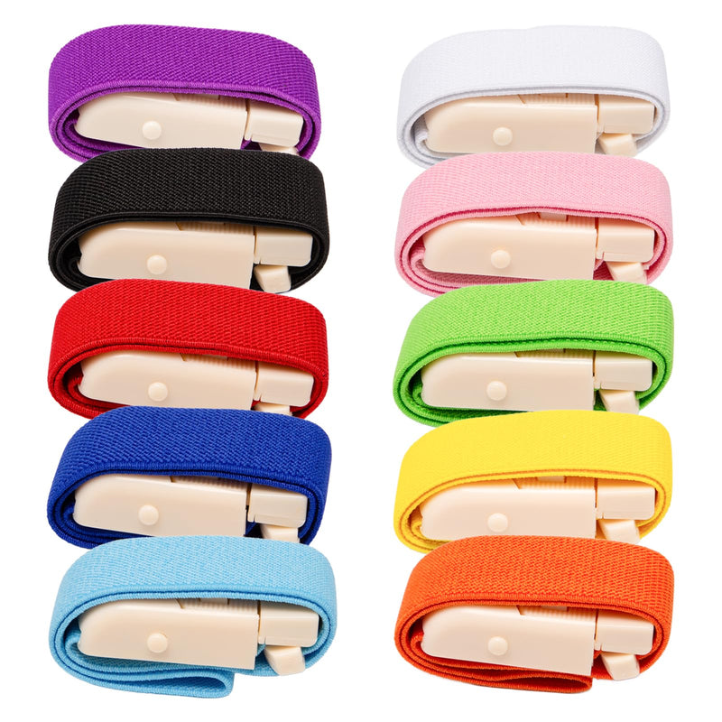 [AUSTRALIA] - Pilikoll Pack of 10 Vein Congestion with Release Buckle Storage Tube Tourniquet Blood Removal Highly Flexible Tourniquet Vein Stain Blood Removal for Camping Hiking Fighting Mountaineering Outdoor 