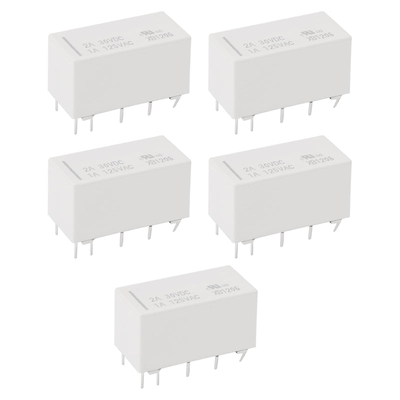 OTOTEC 5 Pieces 10 Pin Miniature Relay Bistable 3V HFD2-012-S-L2-D Self-Locking Low Controller for Railway Model DIY White