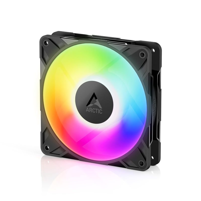 [AUSTRALIA] - ARCTIC P12 Pro A-RGB - Powerful Premium Fan, 120 mm PWM Fan with Y-Cable Splitter, 600-3000 RPM, 0 RPM <5% PWM, 5V Digital RGB, Fluid Dynamic Bearing, 4-Pin - Black 