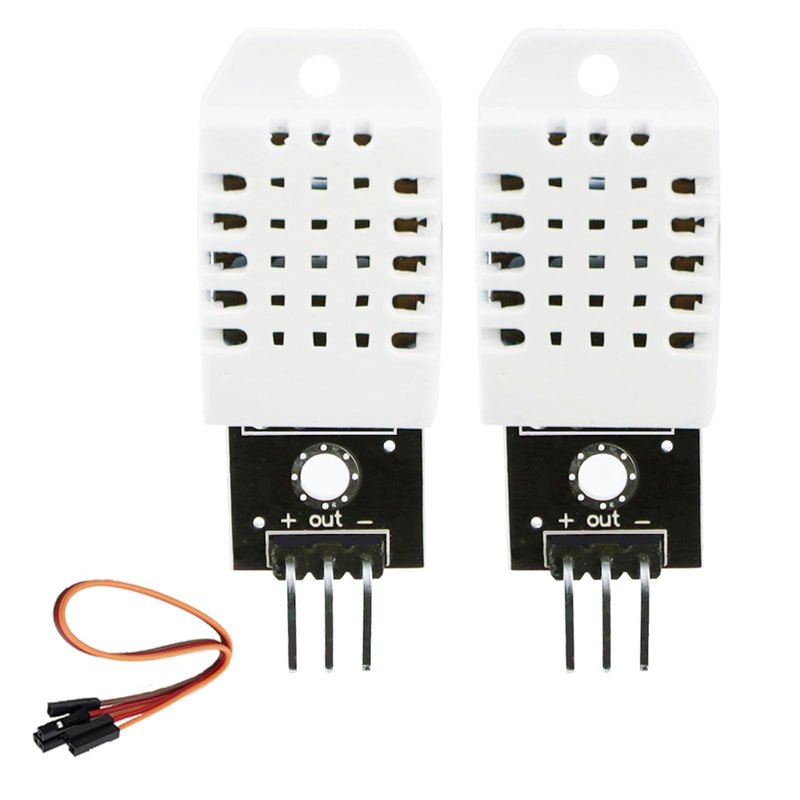 Pack of 2 Compatible with Temperature and Humidity Sensor 3V-5.5V with Board and 2 Cables, Temperature Sensor Compatible with Arduino and Raspberry Pi for DIY Microelectronics Projects