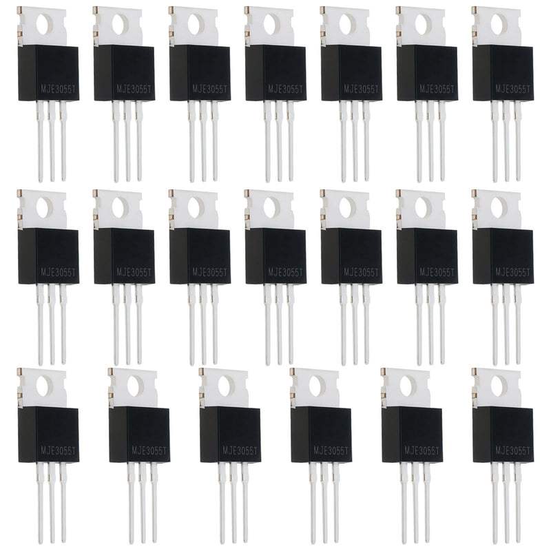 VGOL MJE3055T NPN Transistor TO-220 10A 60V 75W 29 x 9.7mm for Power Circuit and General Purpose Amplifier NPN Semiconductor Switch Black Pack of 20