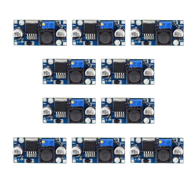 Idota Pack of 10 Step Down Converter, DC-DC 3A Buck Converter Voltage Regulator Adjustable Power Supply Downward Module, 3.2-46V to 1.25-35V DC to DC Converter Module