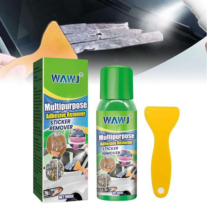 WAWJ® Label Remover, Multi-Purpose Adhesive Remover and Abrasion-Resistant Cleaner with Scraper, Quickly Removes Stubborn Labels, Adhesive Residues and Stickers from All Smooth Surfaces