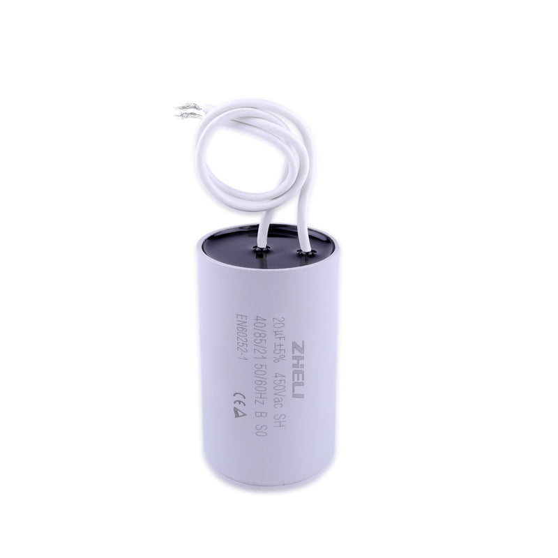 CBB60 20uF Motor Run Capacitor MFD 450VAC 50/60hz Cylindrical 40 mm x 70 mm (DE-20uF)