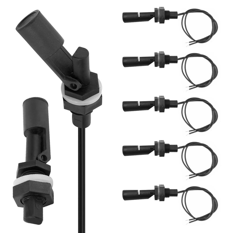 Joycabin Pack of 5 Float Switch Water Level Sensor, Float Switch, Level Switch, Side Mounted Horizontal Float Switch, Liquid Float Switch for Tank, Pool, Horizontal, Aquarium black
