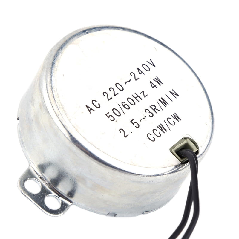 Synchronous Motor, 50/60Hz Frequency 220-240V AC Synchronous Motor Gear Motor 4W Gear Motor CW/CCW, Pyramid Motor Quiet for Microwave Oven Turntable (2.5-3RPM) 2,5–3 U/min