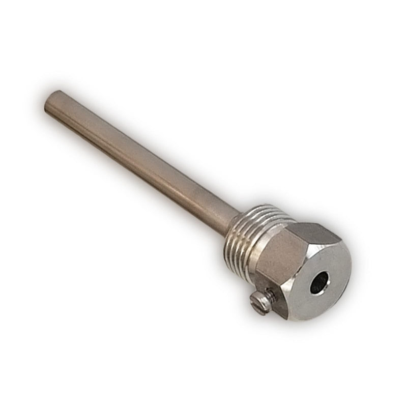 Tmonit - Immersion Sleeve Nickel-Plated Brass | 1/2 Inch | 100 mm Installation Length | for Temperature Sensor, Cable Sensor Heating