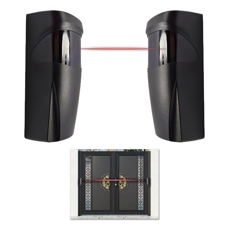 Infrared Sensor Light Beam, Light Barrier Infrared Sensor, IR Light Barrier Sensor, Universal 12/24 V AC/DC, Weatherproof, for Automatic Garage Doors and Gates, Range up to 20 Metres Rechteck
