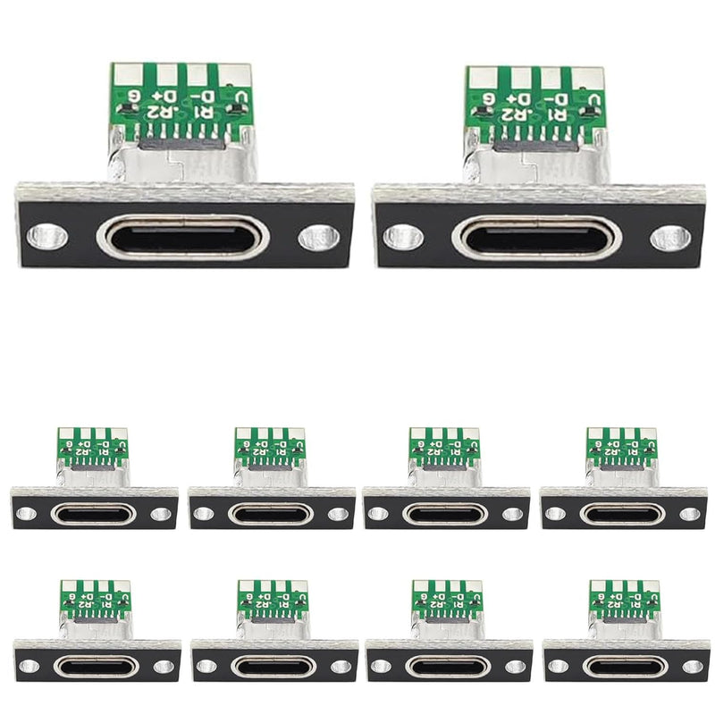 [AUSTRALIA] - VISSQH Pack of 10 USB 3.1 Type C Male Board, 5A USB Type C Breakout Board, USB-C Soldering Adapter, USB 3.1 Type C Female Plug, DIY Plug for Panel Mounting 